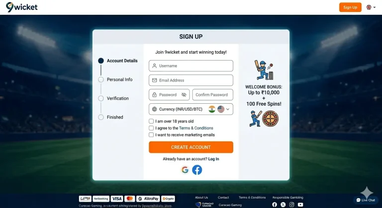 9wicket Sign Up